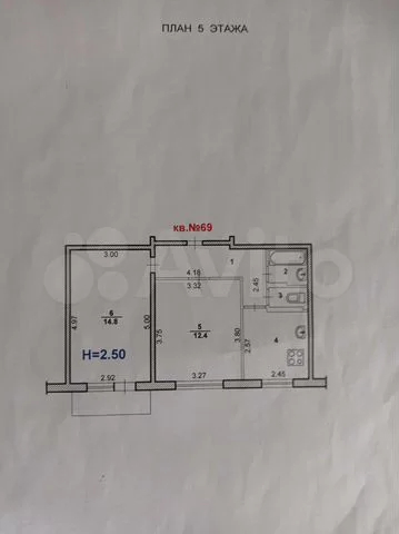 2-к. квартира, 43,2 м², 5/5 эт.